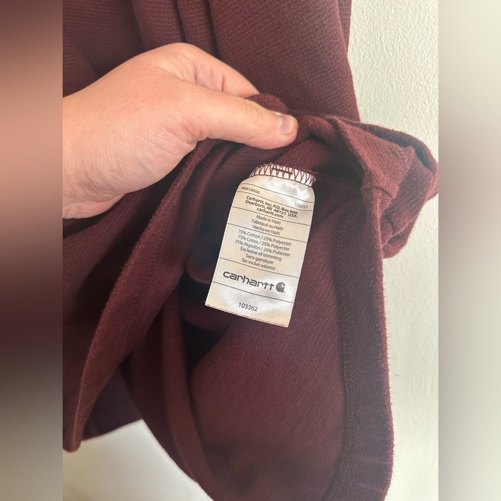 Carhartt 1/4 Zip Pullover Sweater Red Size 2XL - Picture 4 of 5